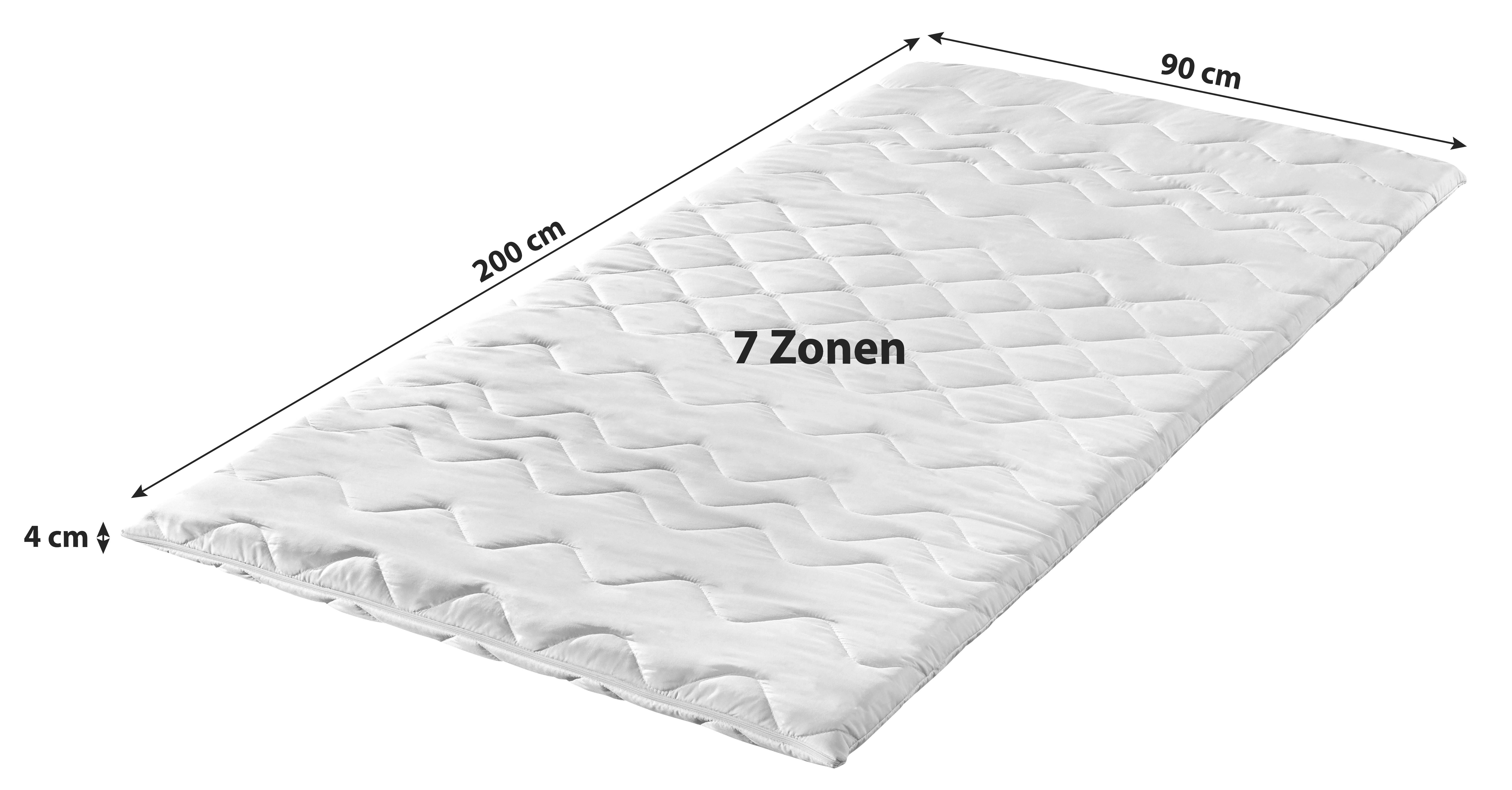 Topper Medisan Ergomed 90x200 Polyurethanschaumkern 7 Zonen - Weiß, Basics, Textil (090/200cm)