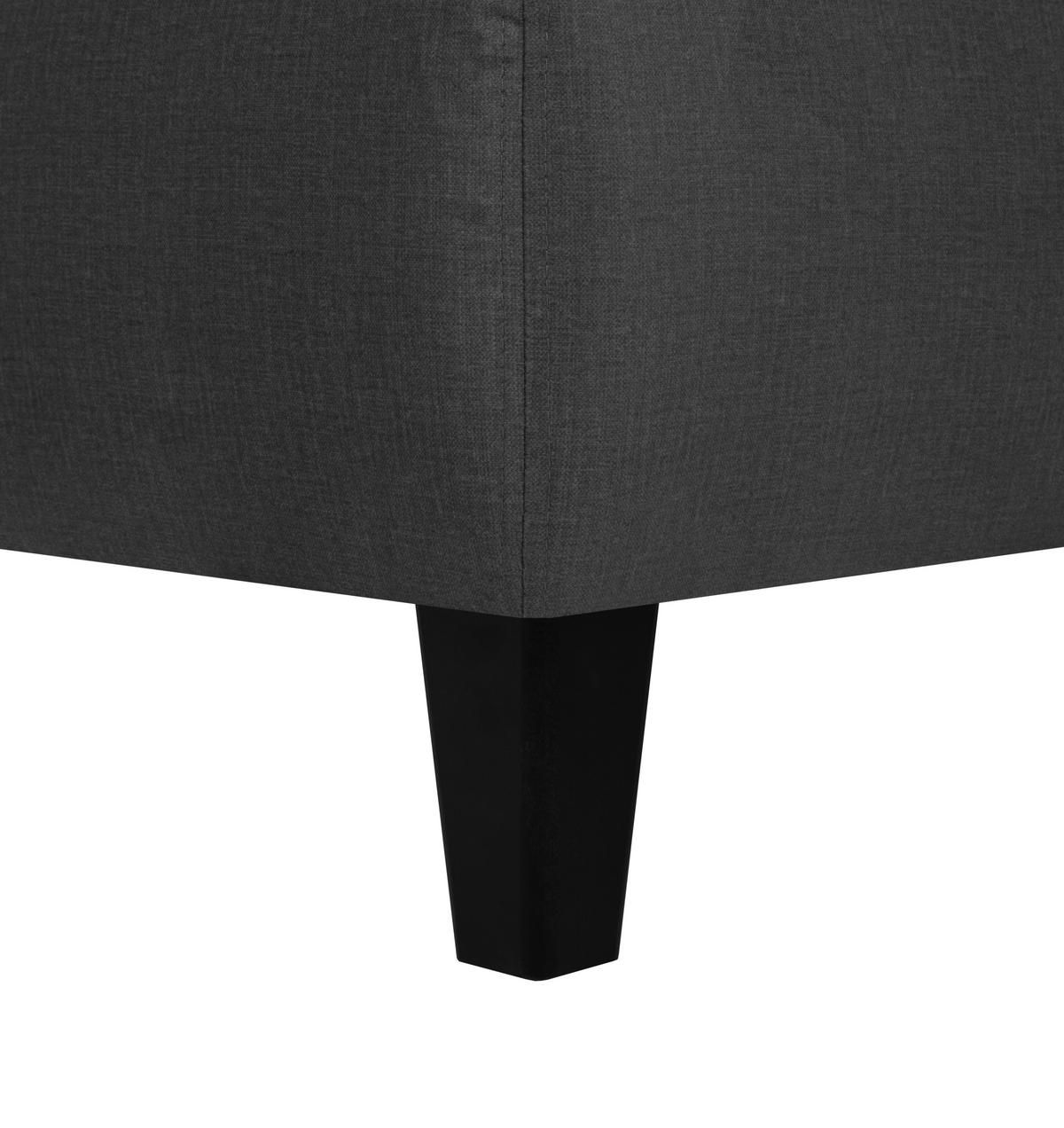 Boxspringbett Mit Topper + Matratze 160x200 Cm Kingston - Anthrazit/Schwarz, MODERN, Textil (160/200cm) - Livetastic