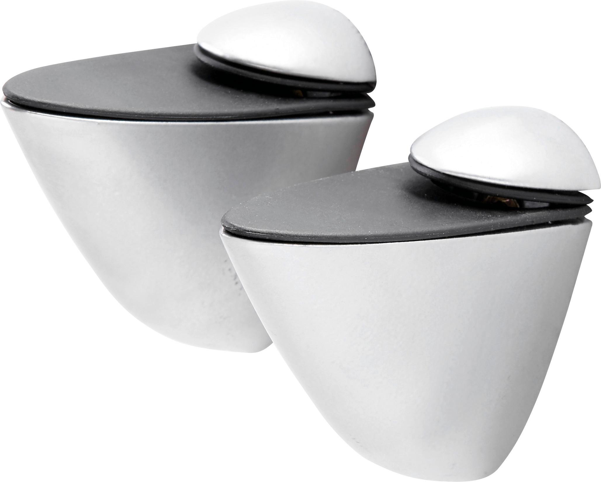 Wandhalter X-Tra 2 Alufarben BxH: 7,6x6,5 cm - Alufarben, Basics, Kunststoff/Metall (7,6/5,5cm) - Homezone