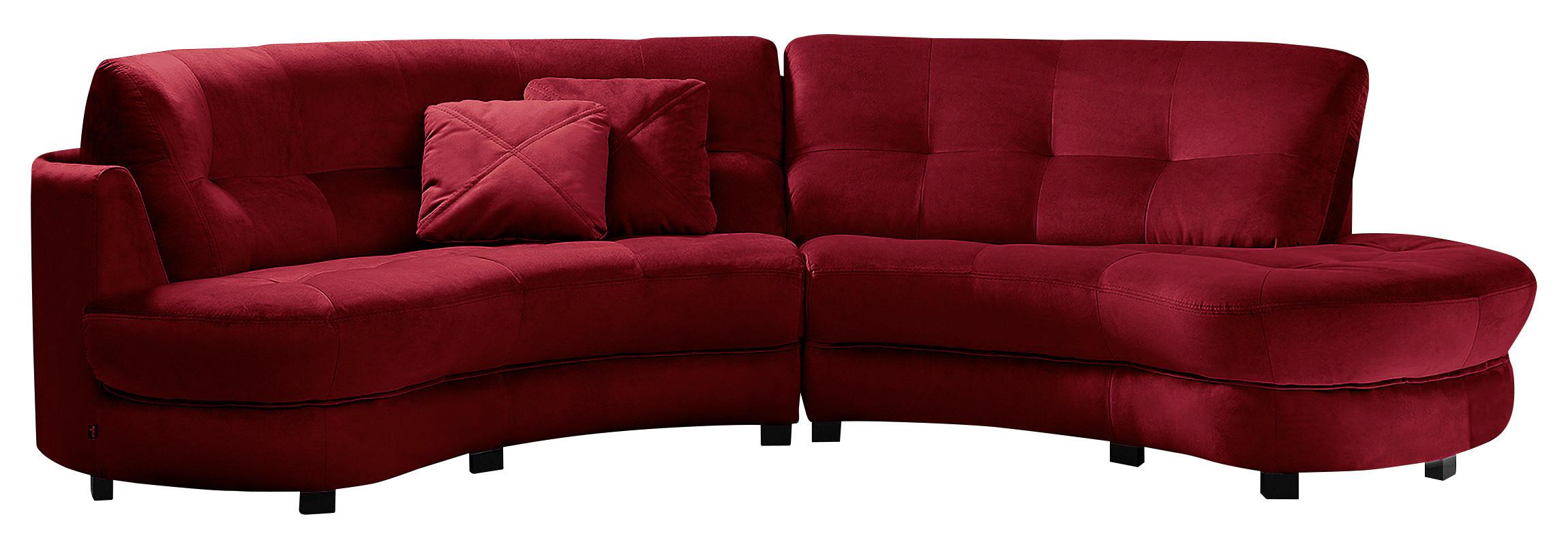 Ecksofa Bretania Bordeaux S: 300x113 cm - Bordeaux/Schwarz, Design, Textil (300/113cm) - Livetastic