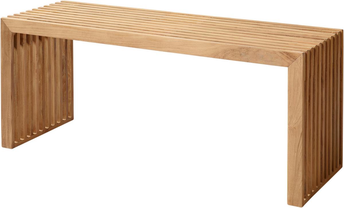 Sitzbank Teakfarben Rib Bht: 104x43x35 Cm - Teakfarben, KONVENTIONELL, Holz (104/43/35cm) - MID.YOU