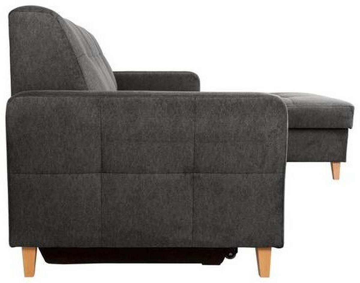 Eckschlafsofa Lars Grau S: 223/161 Cm - Kernbuche/Grau, Design, Textil (223/161cm) - MID.YOU