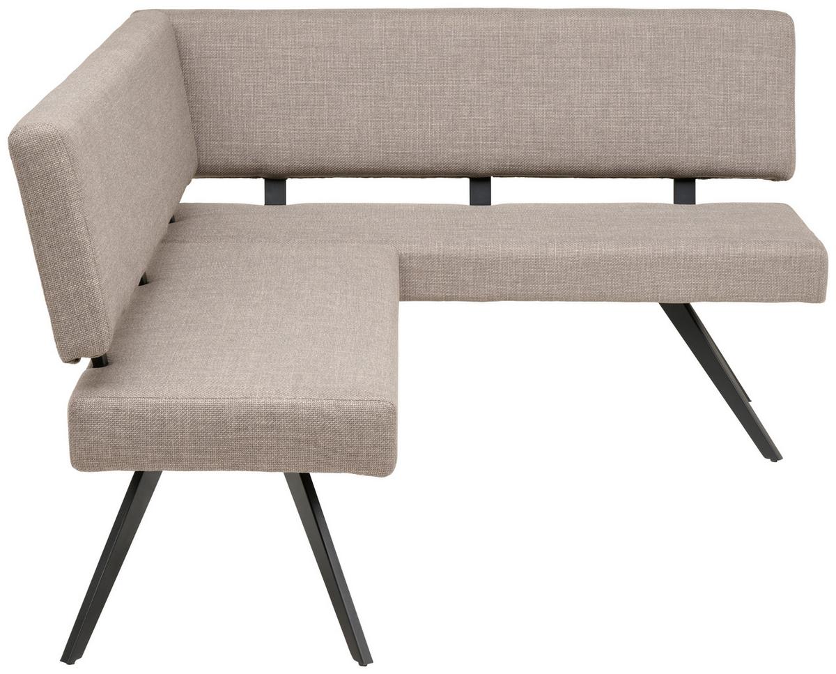 Eckbank Andros Hellgrau, S: 190x150cm - Hellgrau/Schwarz, KONVENTIONELL, Textil/Metall (190/150cm) - MID.YOU