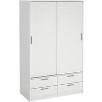 Schiebetürenschrank Line Weiß, B: 121,2 cm - Weiß, MODERN, Holzwerkstoff (121,2/200/60,3cm) - MID.YOU