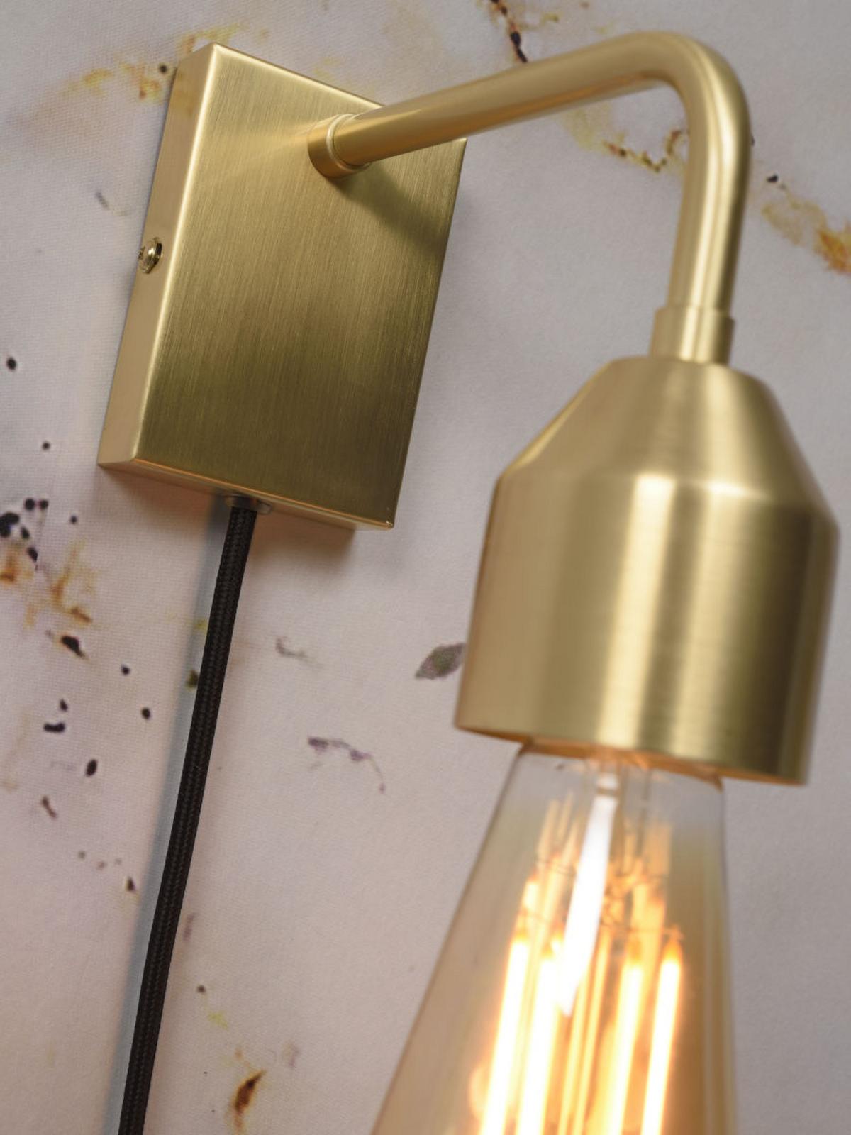 Wandleuchte Madrid 1-Flammig mit Schalter - Goldfarben, Design, Metall (7/14,7/20,3cm) - It's about Romi