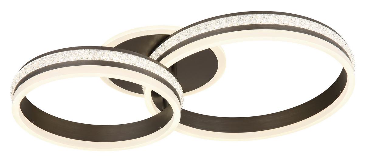 LED-Deckenleuchte 67314-50 - Klar/Titanfarben, Design, Kunststoff/Metall (65/40/14cm) - Globo