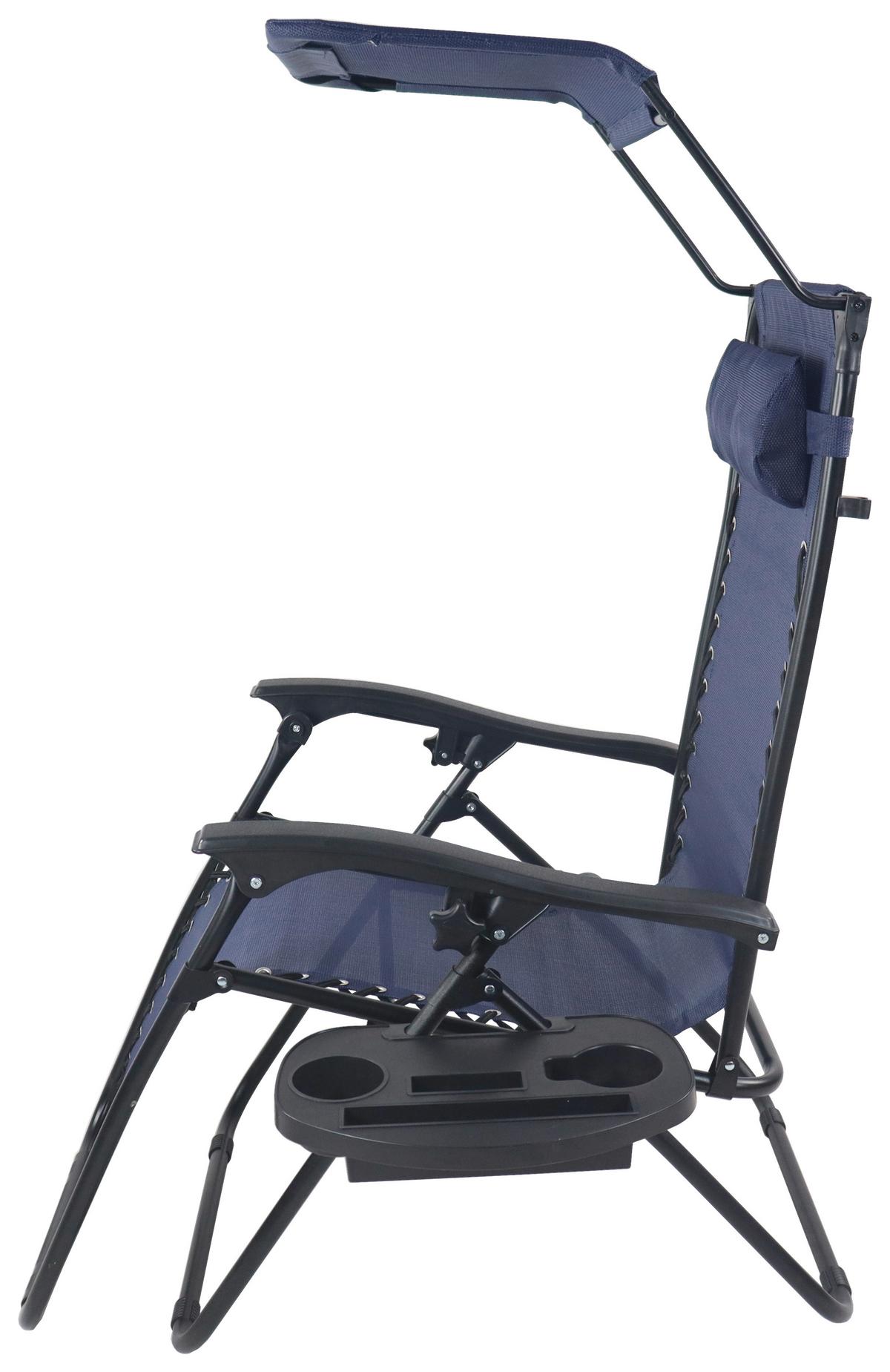 Gartenliege Maltosa Xl Klappbar, Blau - Blau, MODERN, Textil/Metall (51/133/91cm) - Gardenson