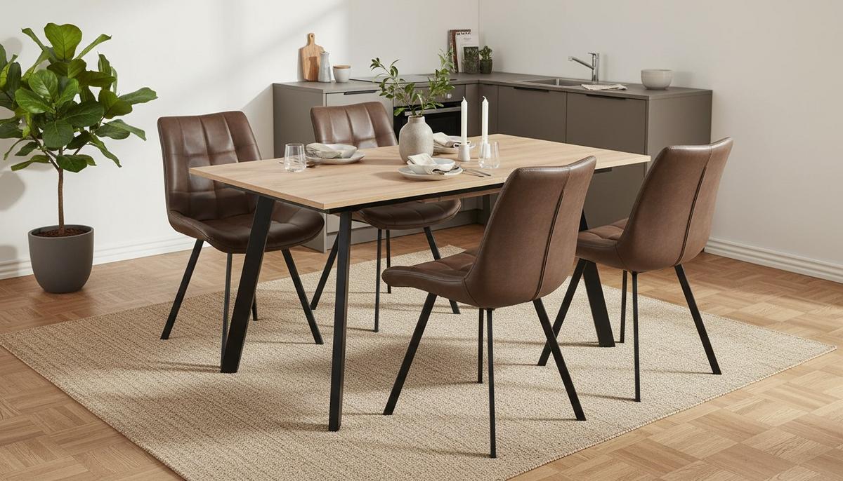 Stuhl Fritz Braun/Schwarz B: 54 cm - Schwarz/Braun, MODERN, Textil/Metall (54/86/62cm) - MID.YOU