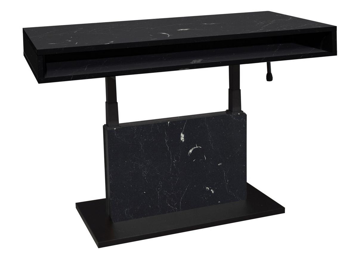 Couchtisch Lift Schwarz B: 110 Cm - Schwarz/Eiche Artisan, Design, Holzwerkstoff/Metall (110/58-77/60cm) - MID.YOU