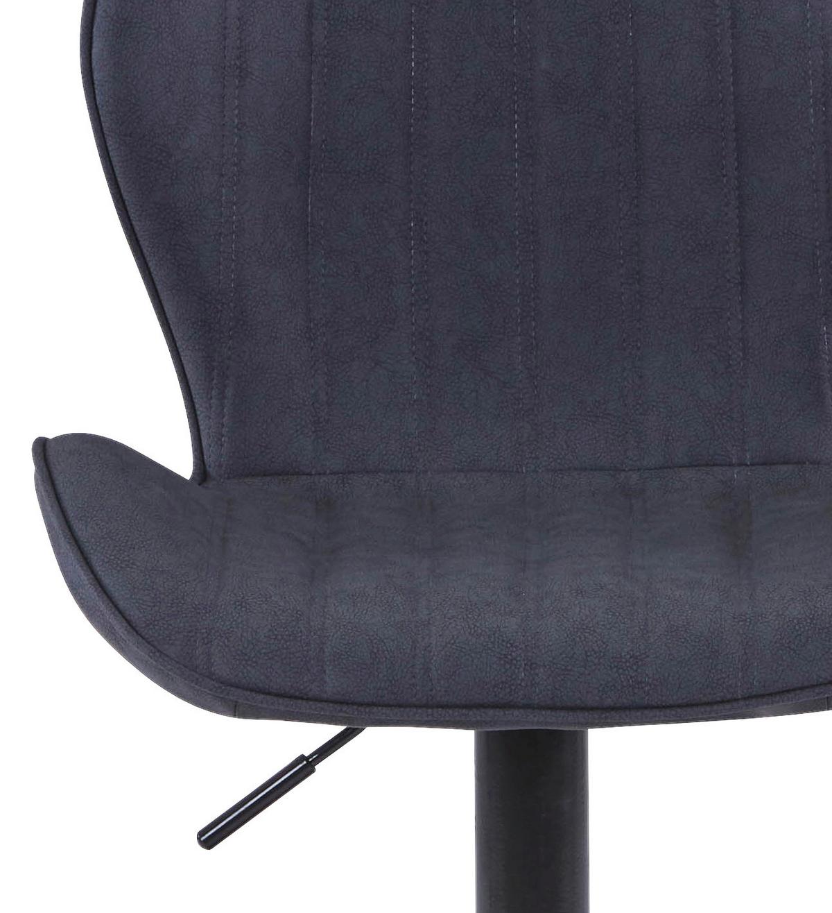 Barhocker höhenverstellbar mit Lehne Klaus Grau/Schwarz - Dunkelgrau/Schwarz, MODERN, Textil/Metall (48/94-114/53cm)