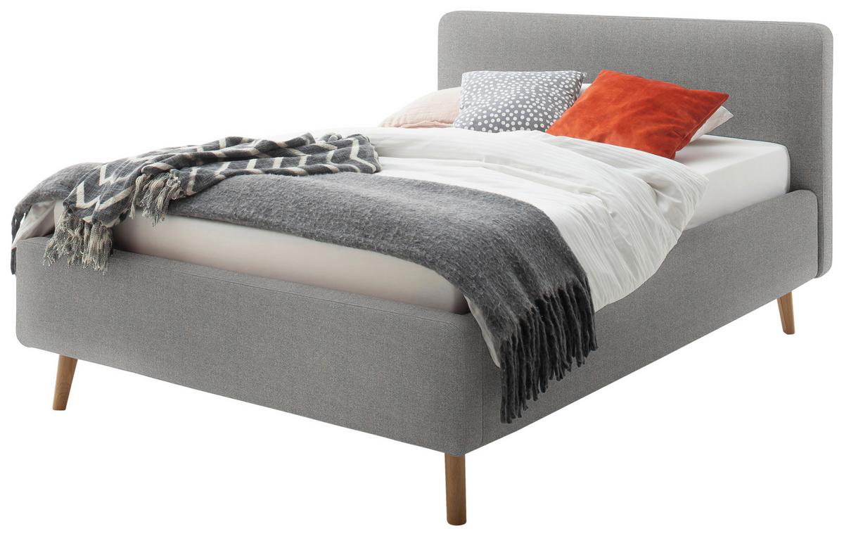 Polsterbett Mattis Herve Grau 140x200cm - Eichefarben/Birkefarben, Design, Holz/Textil (140/200cm) - MID.YOU