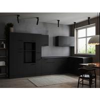 Eckküche Oliver Dunkelgrau S: 370x172cm - Dunkelgrau/Grau, Design, Holzwerkstoff (370/172cm) - Respekta