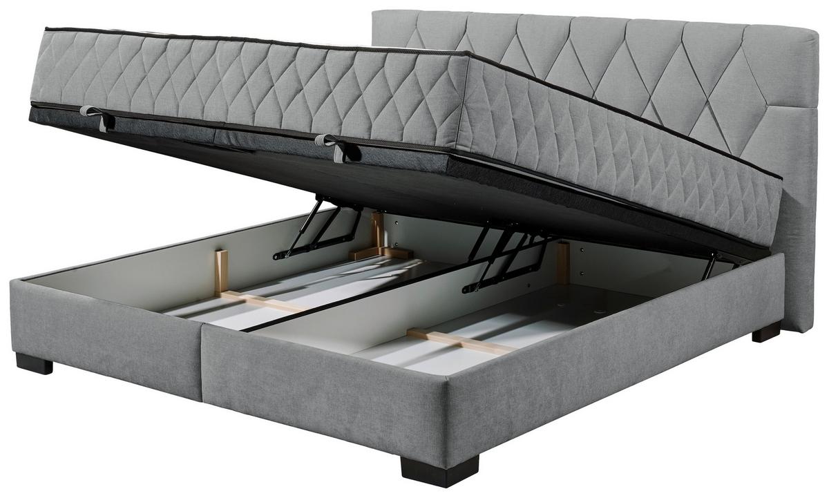 Boxbett mit Bettkasten 180x200 Nagol - Anthrazit/Schwarz, MODERN, Holzwerkstoff/Textil (180/200cm) - MID.YOU