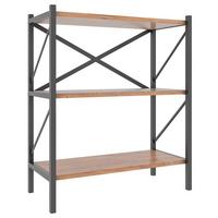 Industriální regál Insasi, medově dubová - černá/medový dub, Moderní, kov/kompozitní dřevo (66/85/34cm) - MID.YOU