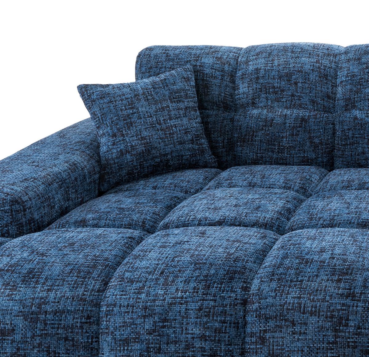 Ecksofa Bosco, Blau S: 152x301 cm - Blau/Schwarz, MODERN, Textil (152/301cm) - Livetastic