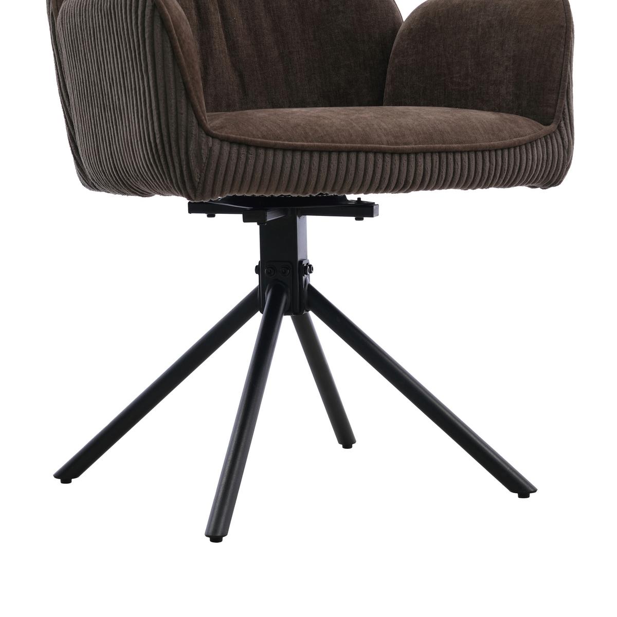 Armlehnstuhl Oulo Braun/Dunkelbraun B: 60 cm - Dunkelbraun/Schwarz, MODERN, Textil/Metall (60/89/65cm) - Livetastic