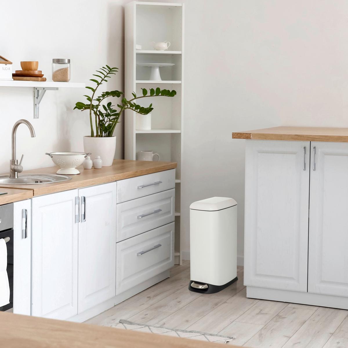 Abfallsammler Clean Slim Schwarz B: 34 cm - Schwarz/Weiß, MODERN, Metall (34/56/22cm) - MID.YOU