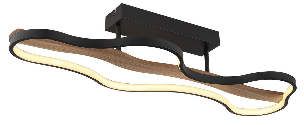 Led Mennyezeti Lámpa 67181d - sötétbarna/fekete, Natur, műanyag/fa (80,6/29/15cm) - Globo