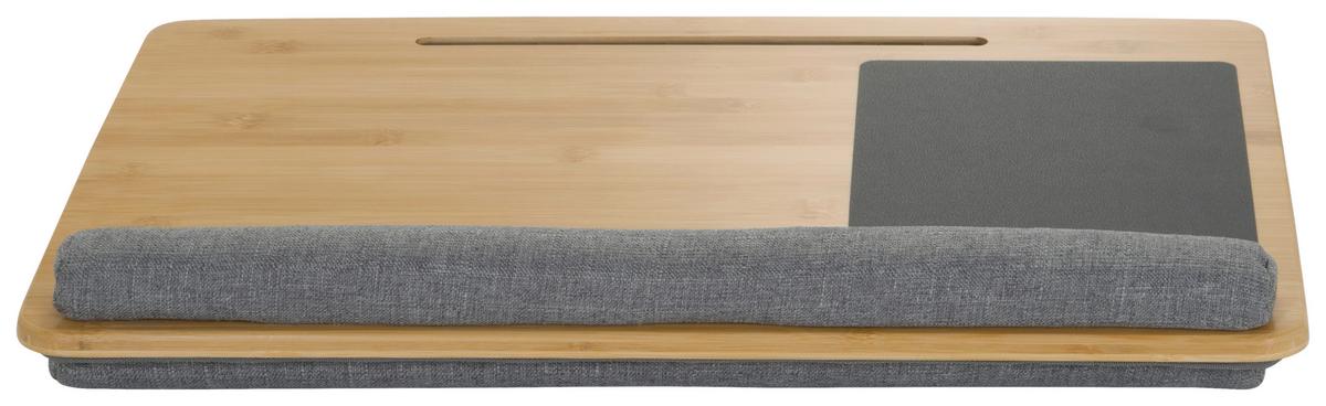 Laptopunterlage Comfilap Echtholz mit Tragegriff - Grau, Basics, Holz/Textil (54/9/36cm) - MID.YOU