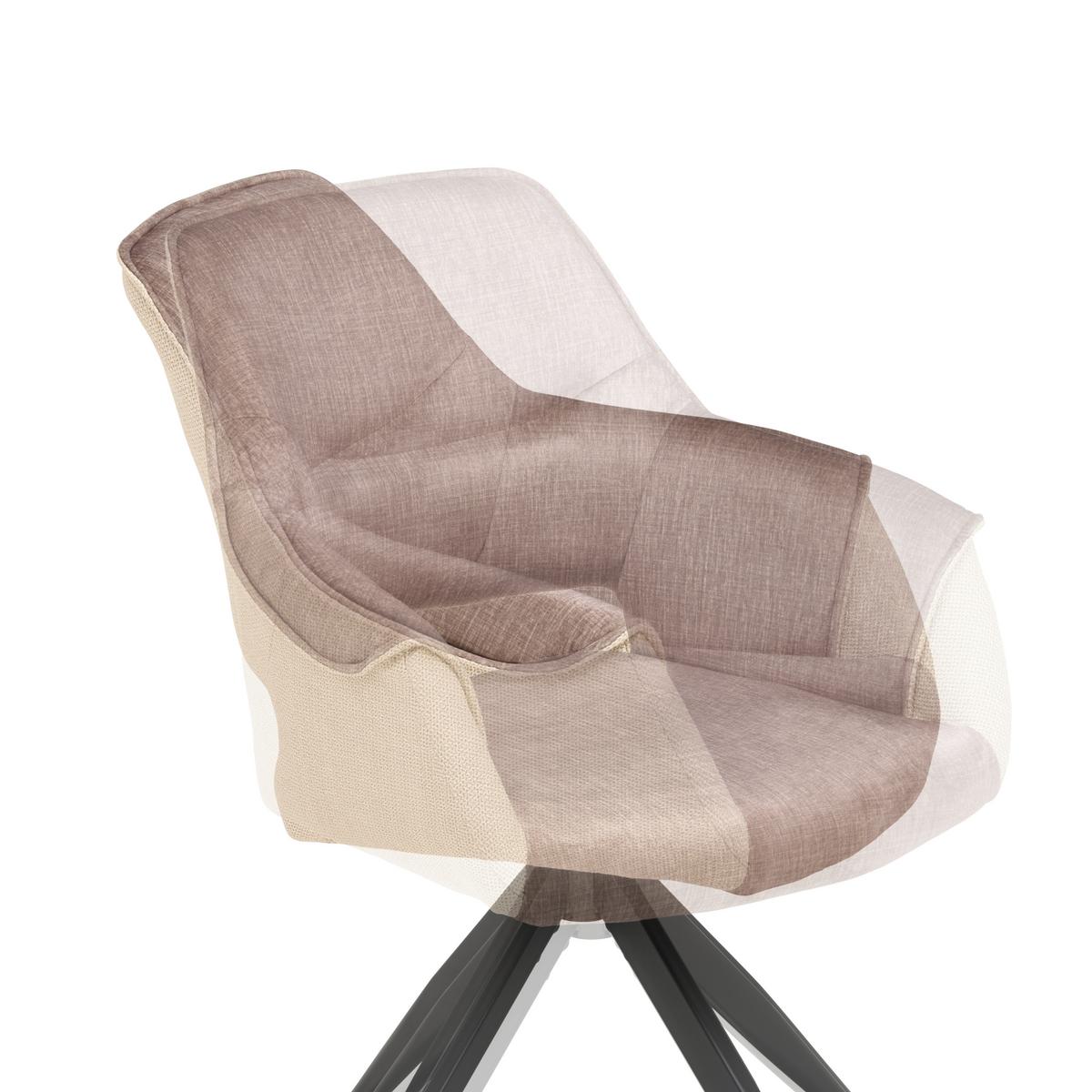 Armlehnstuhl Kiran Samt Beige, B: 62 Cm - Beige/Schwarz, KONVENTIONELL, Textil/Metall (62/86/64cm) - MID.YOU