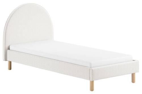 Postel pro děti a mládež MOON s roštem 90x200cm, bílá - bílá/přírodní barvy, Romantický / Rustikální, dřevo/textil (90/200cm) - MID.YOU