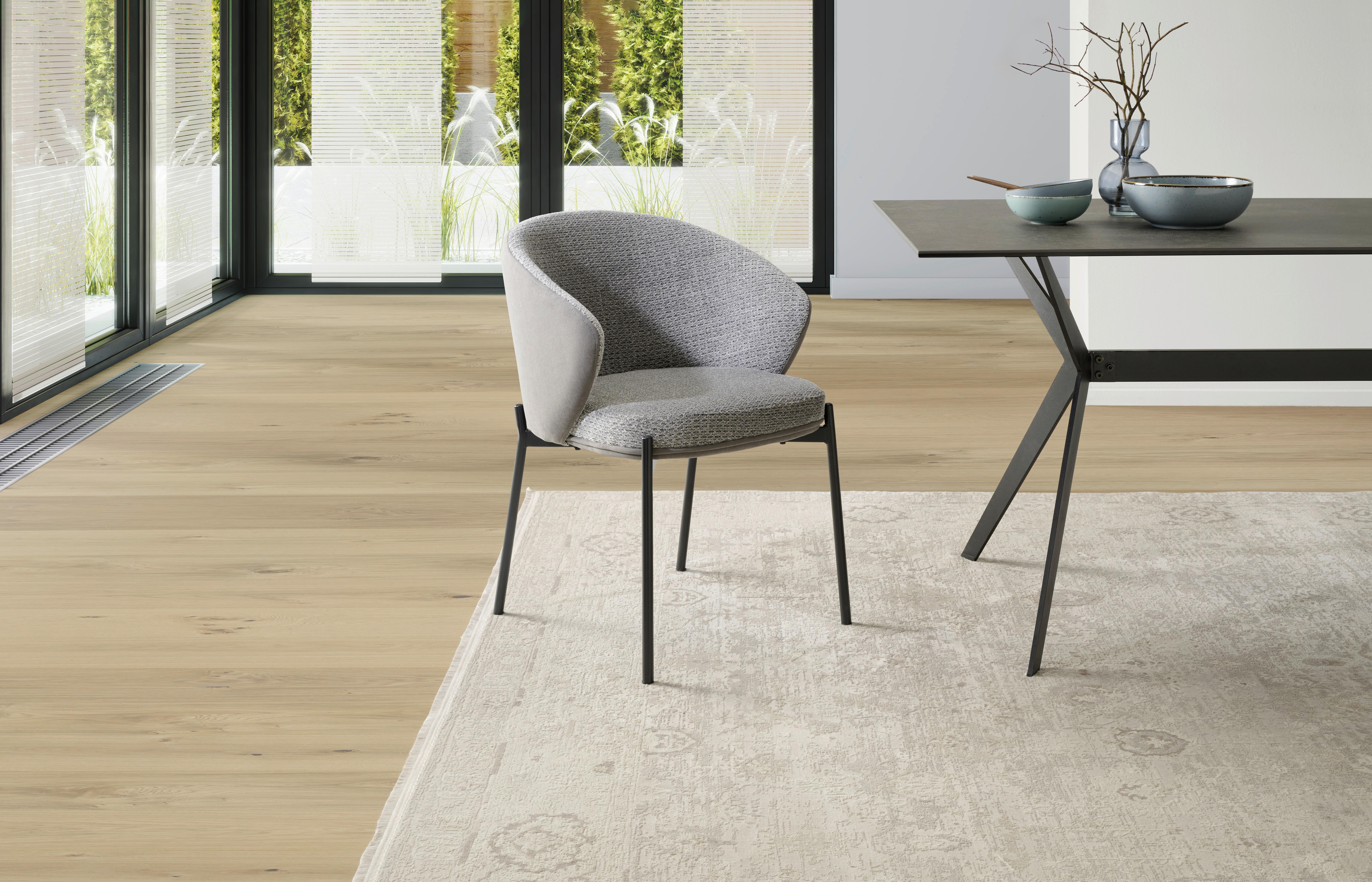 Armlehnstuhl Cara Samt Grau B: 56 cm - Schwarz/Grau, MODERN, Textil/Metall (56/76,5/57,5cm) - MID.YOU