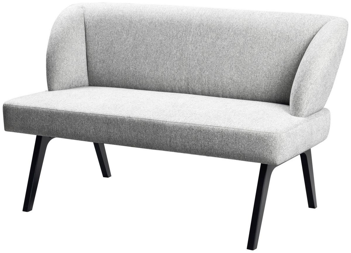 Sitzbank Nala - Hellgrau/Schwarz, MODERN, Holz/Textil (140/86/48cm)