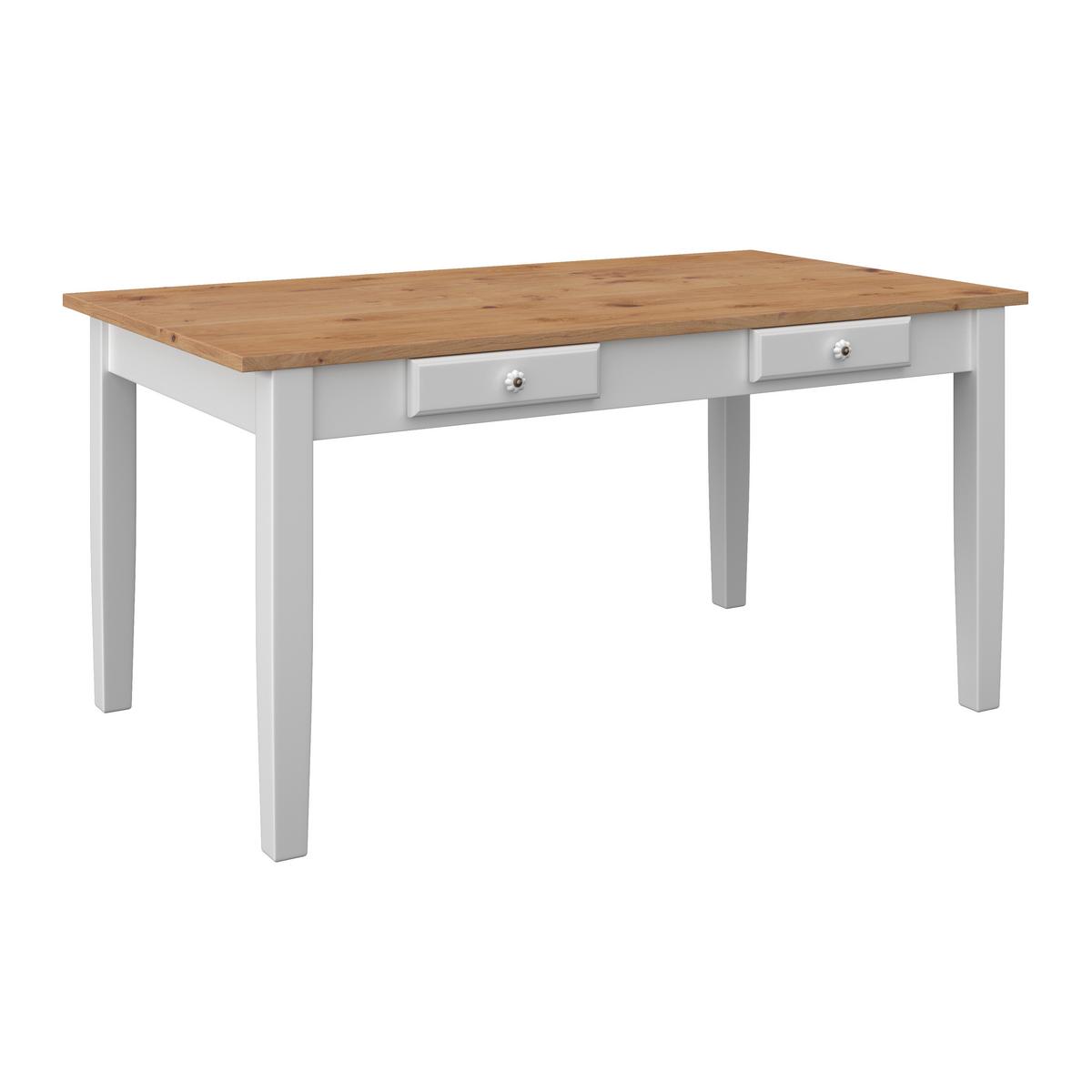 JÍDELNÍ STŮL CAMDEN 160 - bílá/barvy borovice, Moderní, dřevo/kompozitní dřevo (160/79/90cm) - Bessagi Home