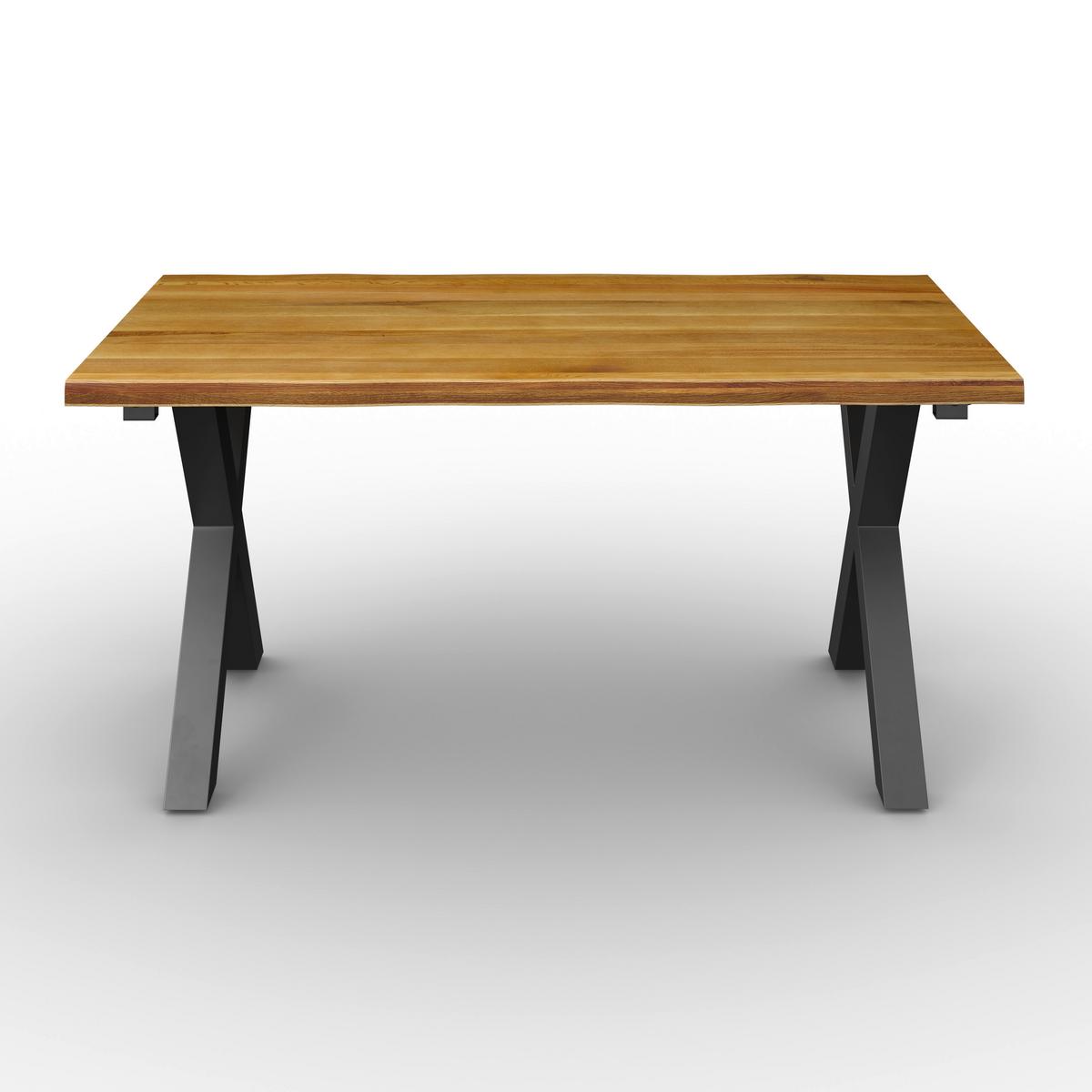 VÝSUVNÝ STŮL ARIANO - černá/barvy dubu, Moderní, kov/dřevo (240-160/76/90cm) - Bessagi Home