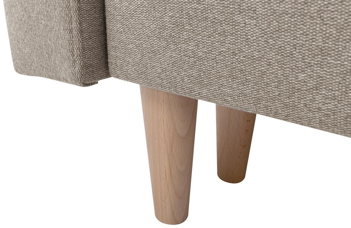 Eckschlafsofa Noret Beige S: 242/242 cm - Beige/Eiche Wotan, KONVENTIONELL, Textil (242/242cm) - MID.YOU