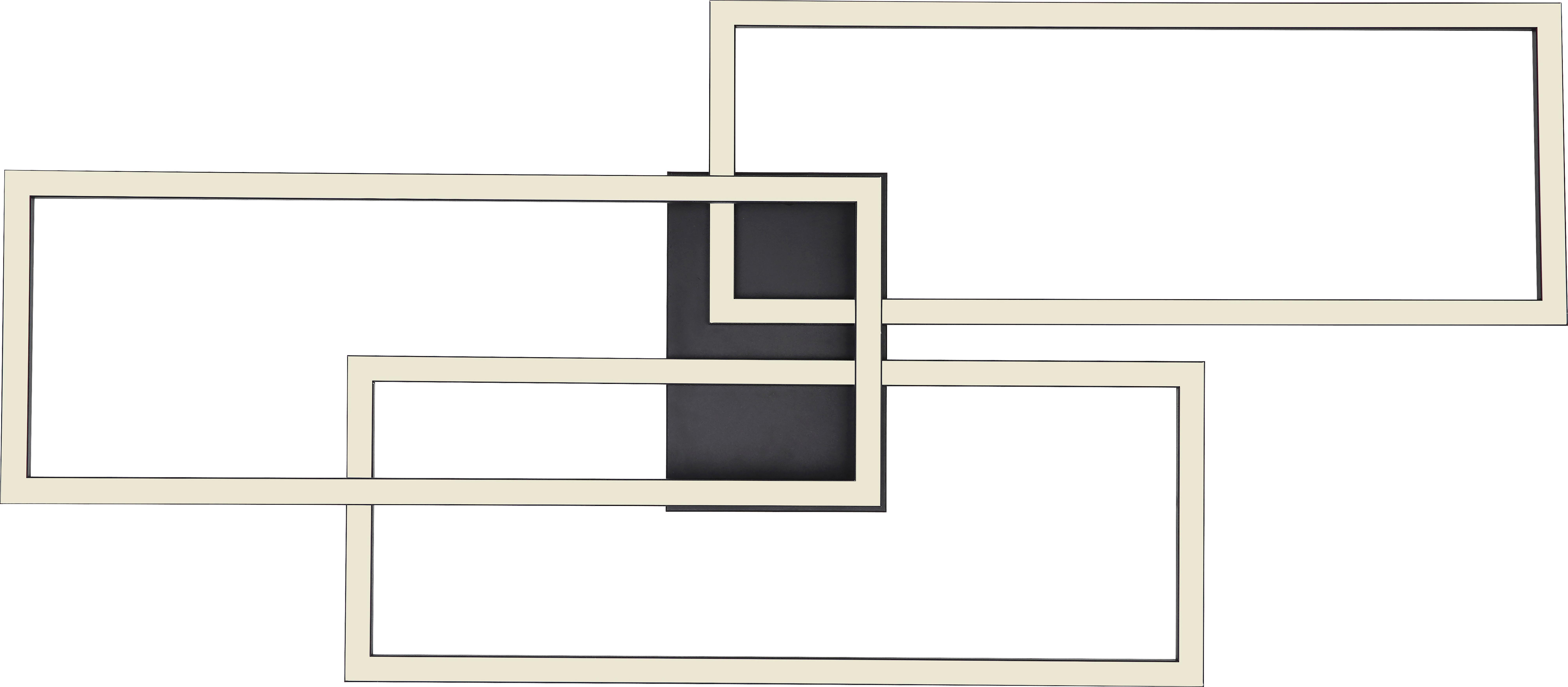 Led-deckenleuchte Kelia L: 90 Cm Mit Nachtlichtfunktion - Schwarz/Weiß, MODERN, Kunststoff/Metall (90/40/8cm) - Luca Bessoni