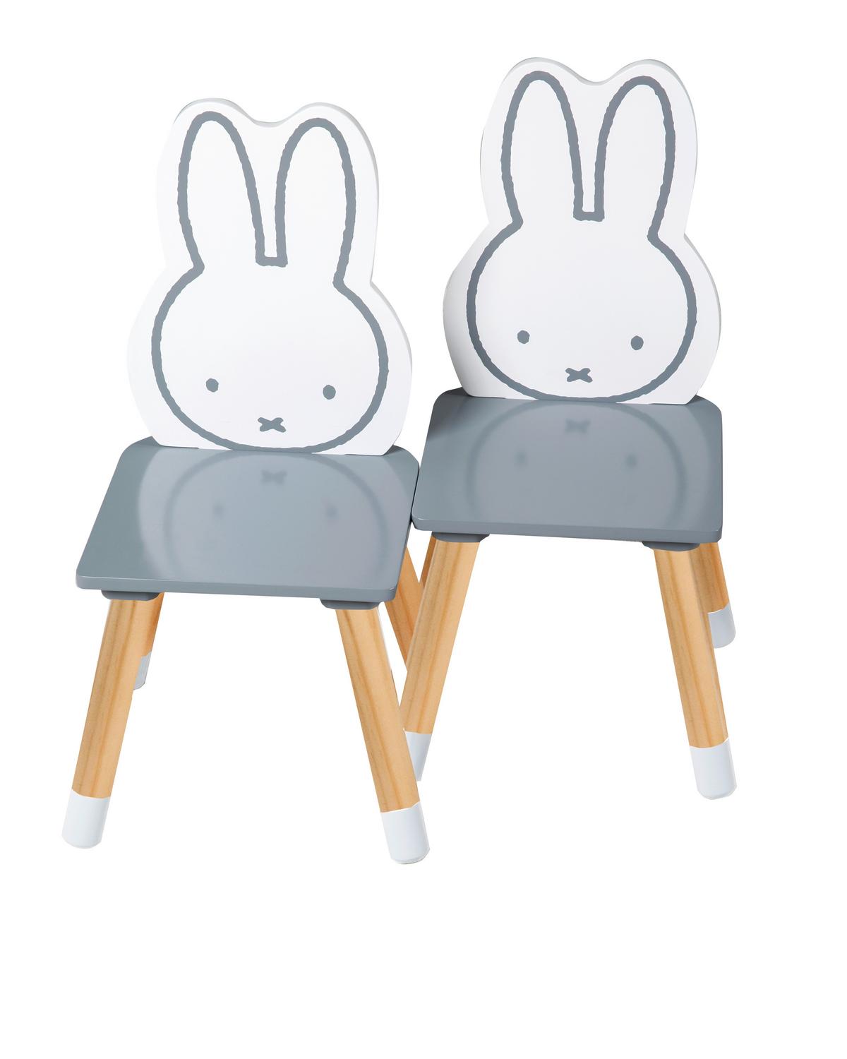 Kindersitzgruppe 450019d210 Miffy - Dunkelgrau/Weiß, Basics, Holz/Holzwerkstoff - Roba