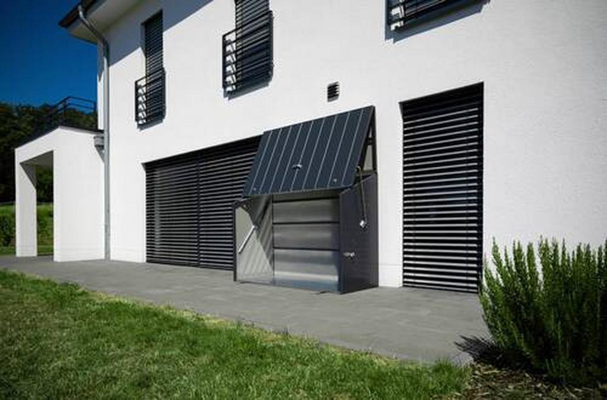 Geräteschrank Metall Sesame Anthrazit B/h: Ca. 76/139 Cm - Anthrazit, Basics, Metall (76/139/185cm)