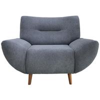 Sessel Drago Hellblau B/H/T: 111/81/90 cm - Wildeiche/Hellblau, MODERN, Holz/Textil (111/81/90cm) - MID.YOU