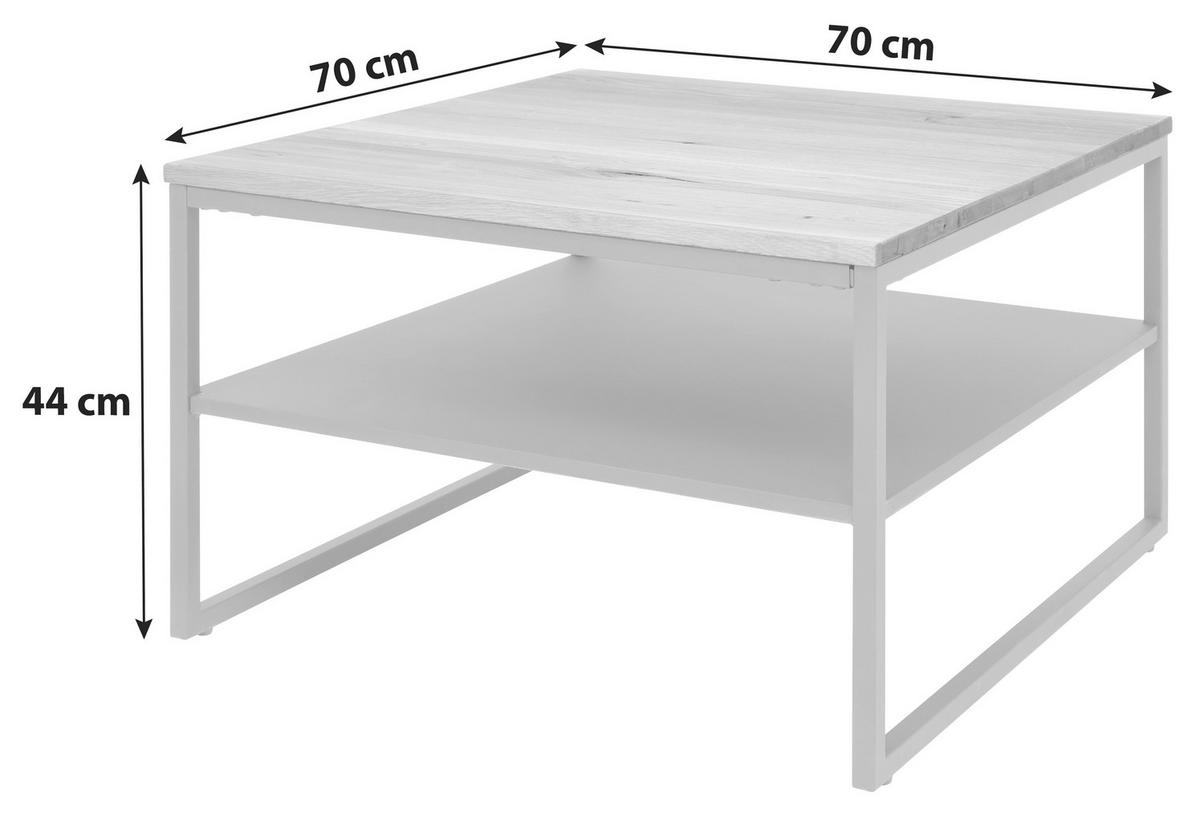 Konferenční stolek 70x70cm - černá/přírodní barvy, Moderní, kov/dřevo (70/44/70cm)