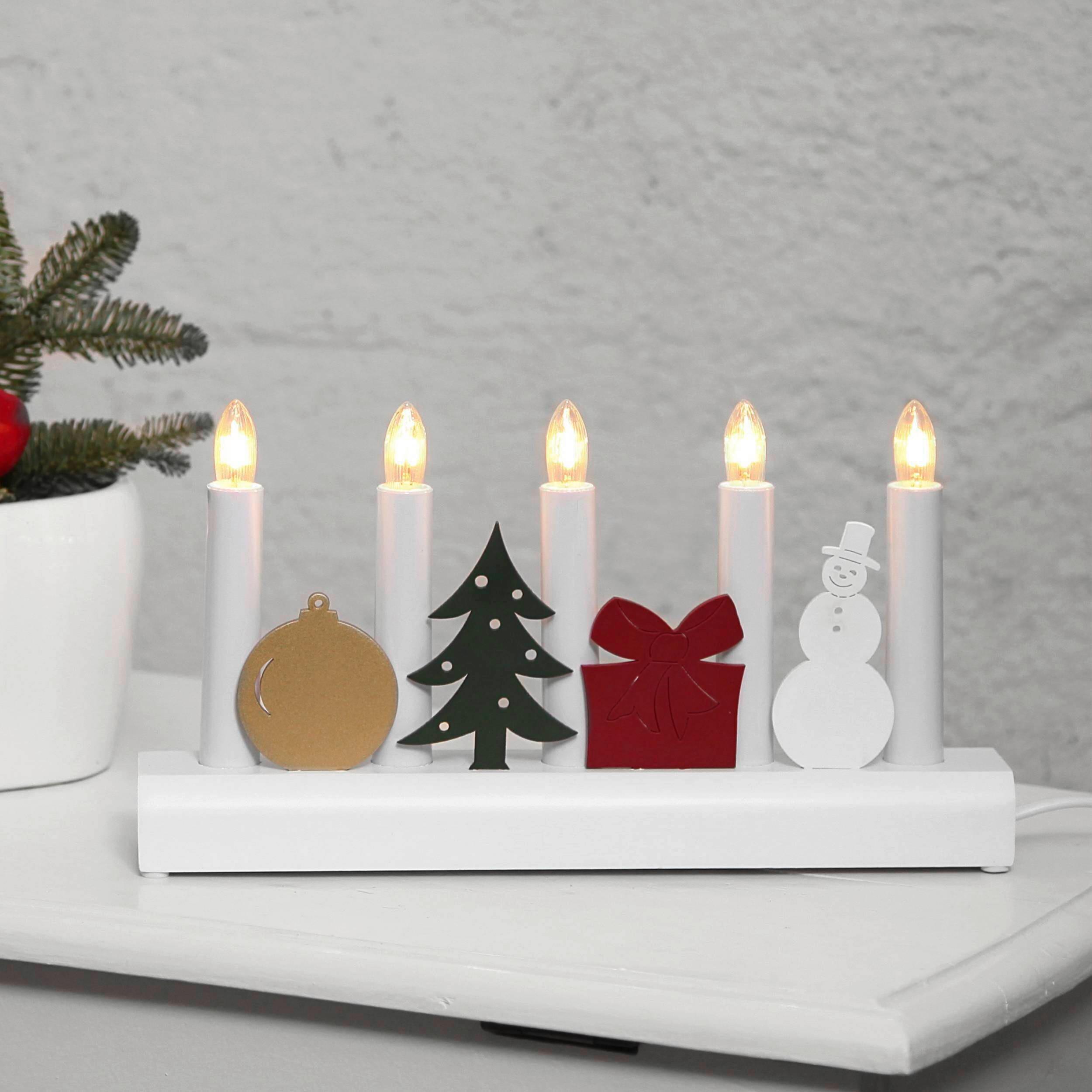 Led-dekoleuchte 271-31 Kerzenständer - Weiß, Basics, Holz/Kunststoff (28/6/15cm) - Eglo