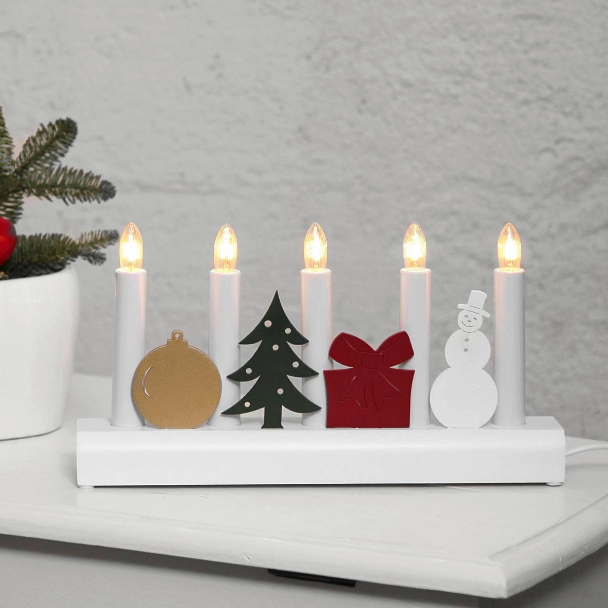 LED-Dekoleuchte 271-31 Kerzenständer - Weiß, Basics, Holz/Kunststoff (28/6/15cm) - Eglo