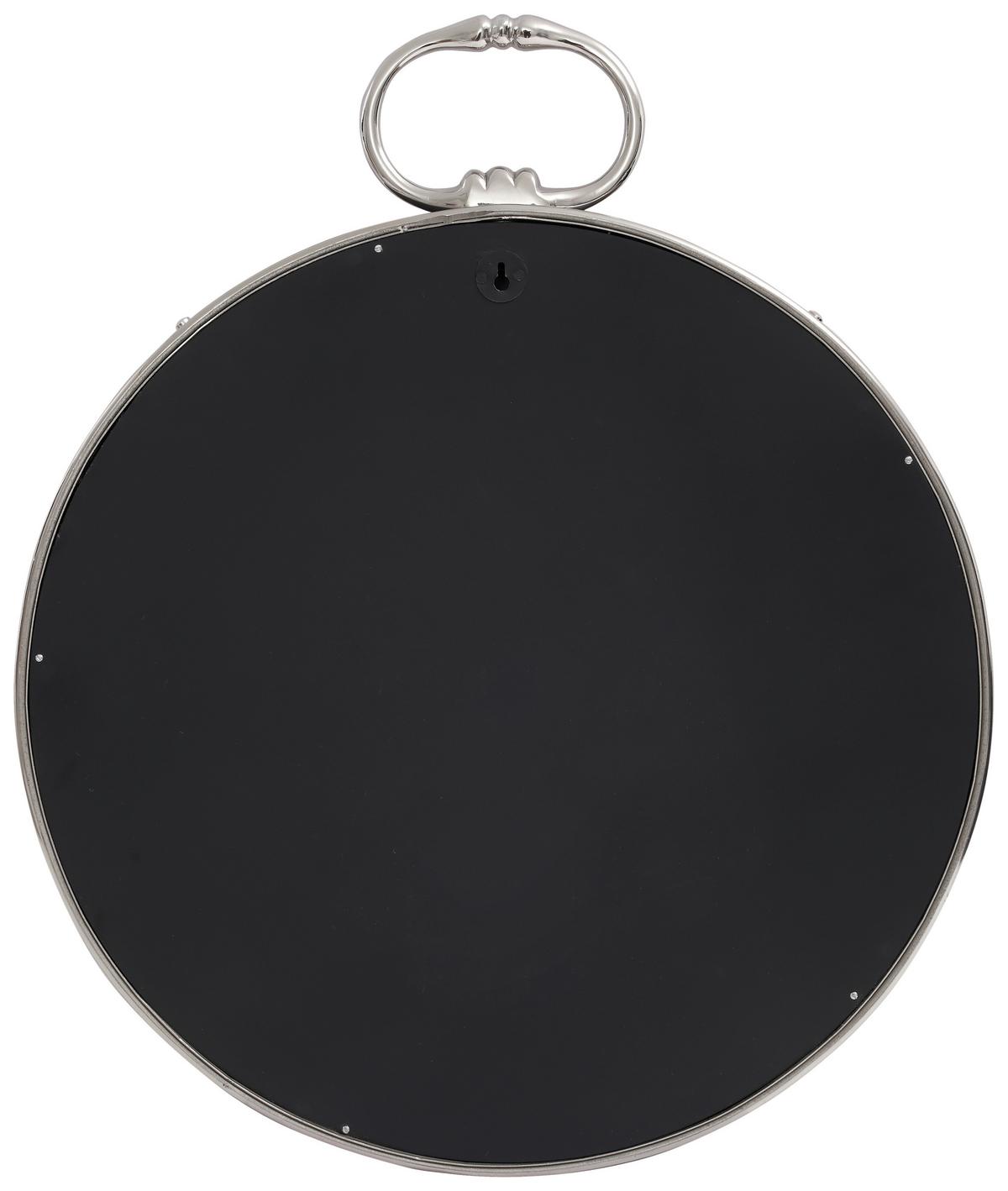 Wandspiegel Eleganca Rund 51x62 Cm Schwarz/silberfarben - Silberfarben/Schwarz, LIFESTYLE, Glas/Metall (51/62/5cm) - Kayoom