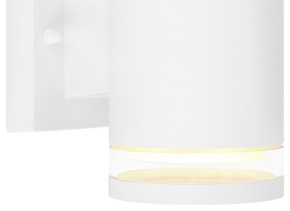 Led Außenleuchte Alcala 11 Watt Aluminium, Wandmontage - Klar/Weiß, Basics, Glas/Metall (10/16,5cm) - Globo