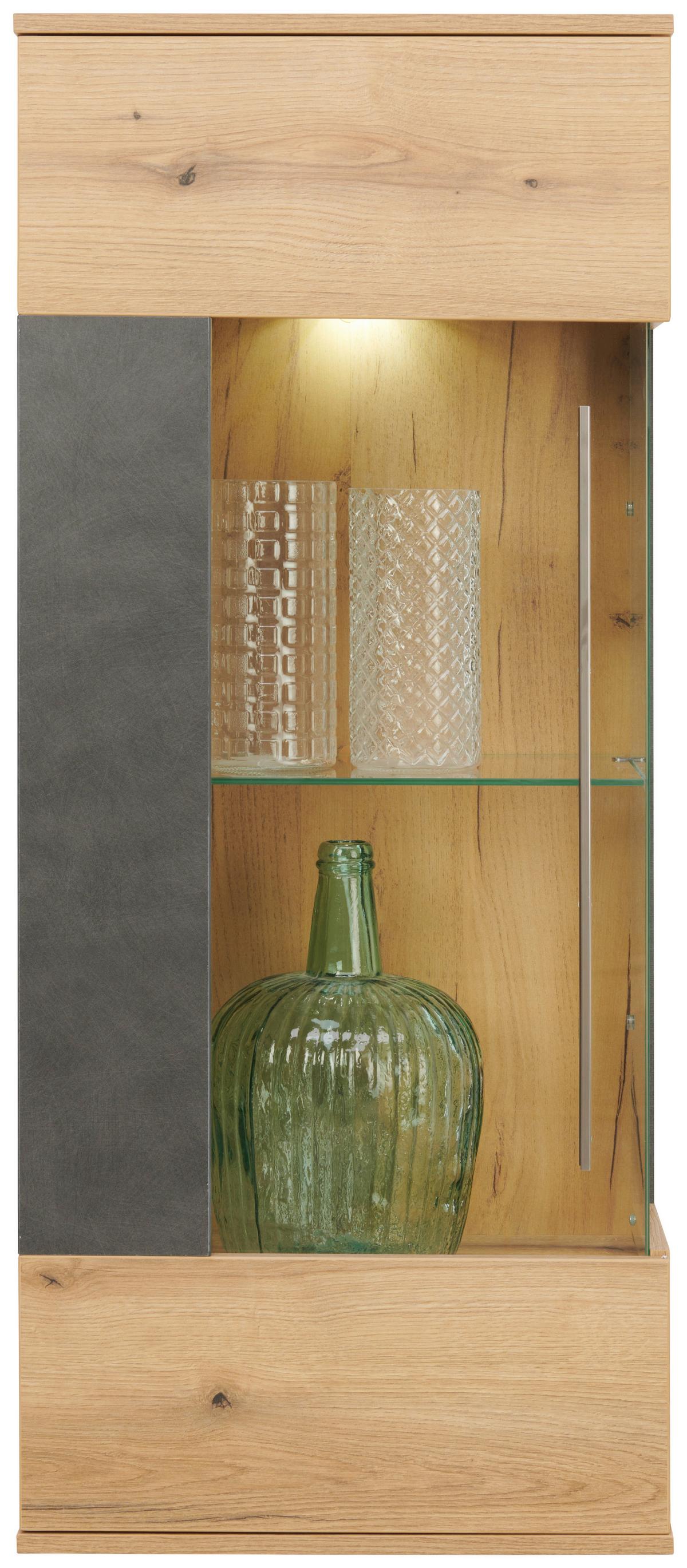 Hängevitrine Limit B: 53 cm Matera/Coast Evoke Eiche Dekor - MODERN, Glas/Holzwerkstoff (53/125/35cm)