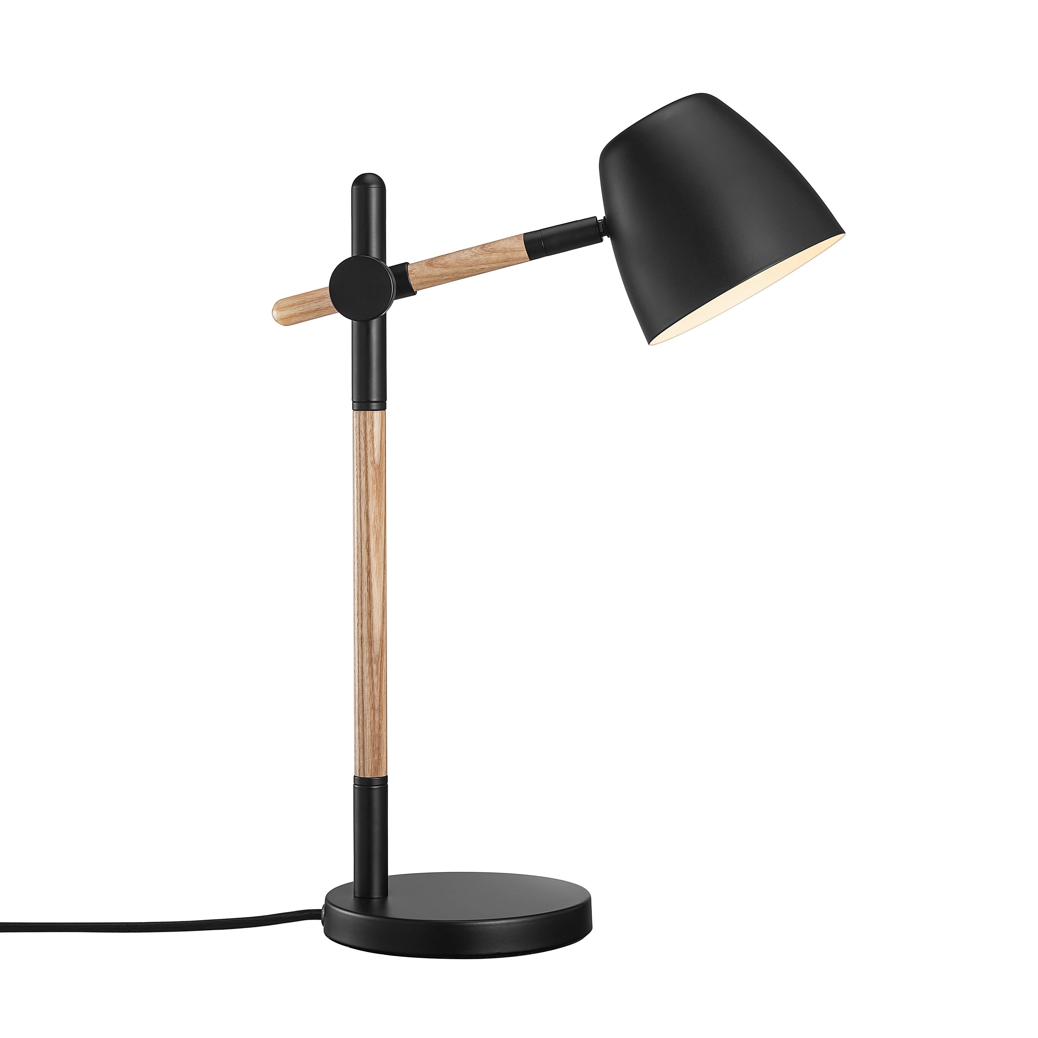 Tischleuchte Schwarz L: 33 cm - Schwarz, Design, Holz/Metall (33/15/42,7cm) - Nordlux