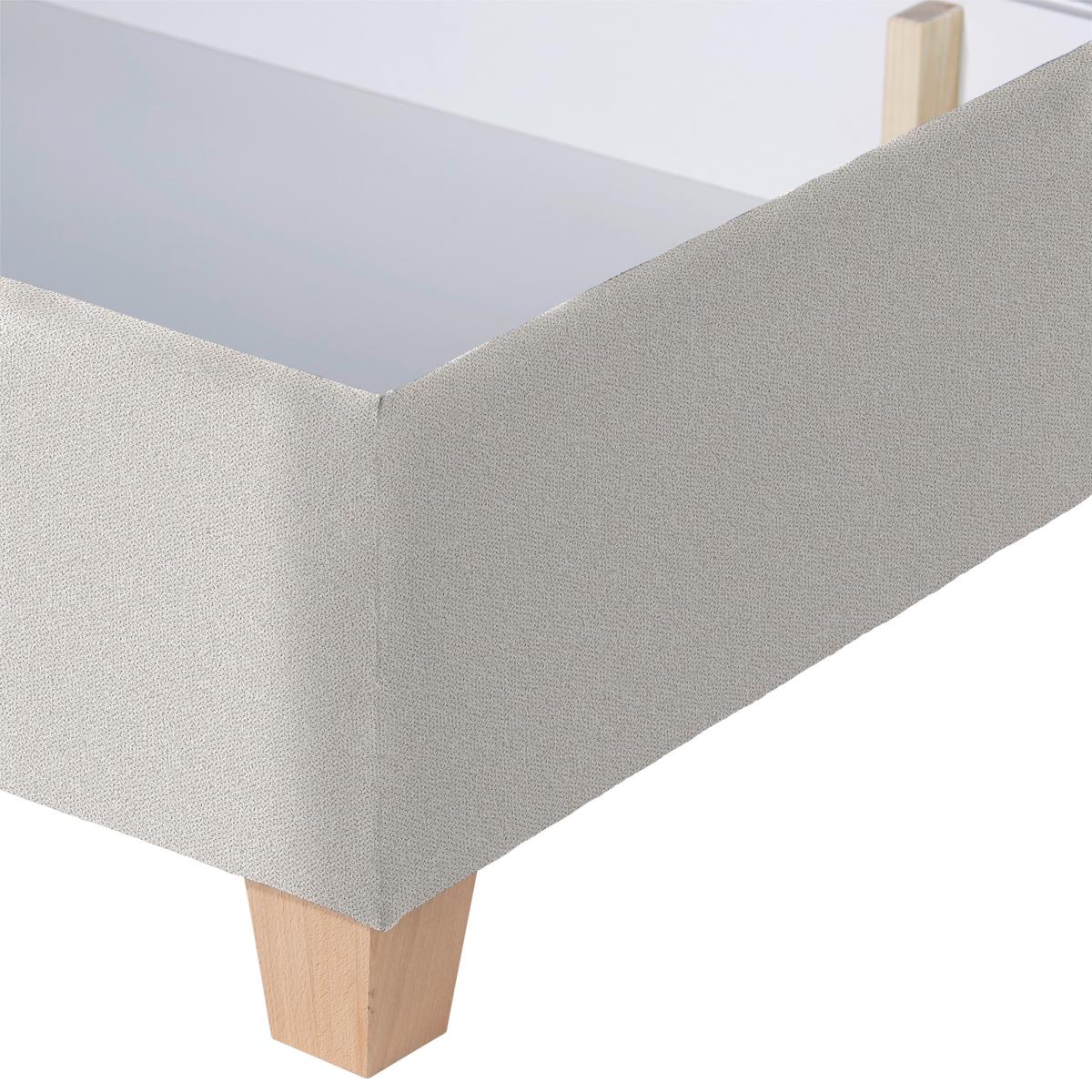 Polsterbett mit Bettkasten 140x200 Bellagio Creme - Buchefarben/Creme, KONVENTIONELL, Holz/Textil (140/200cm)