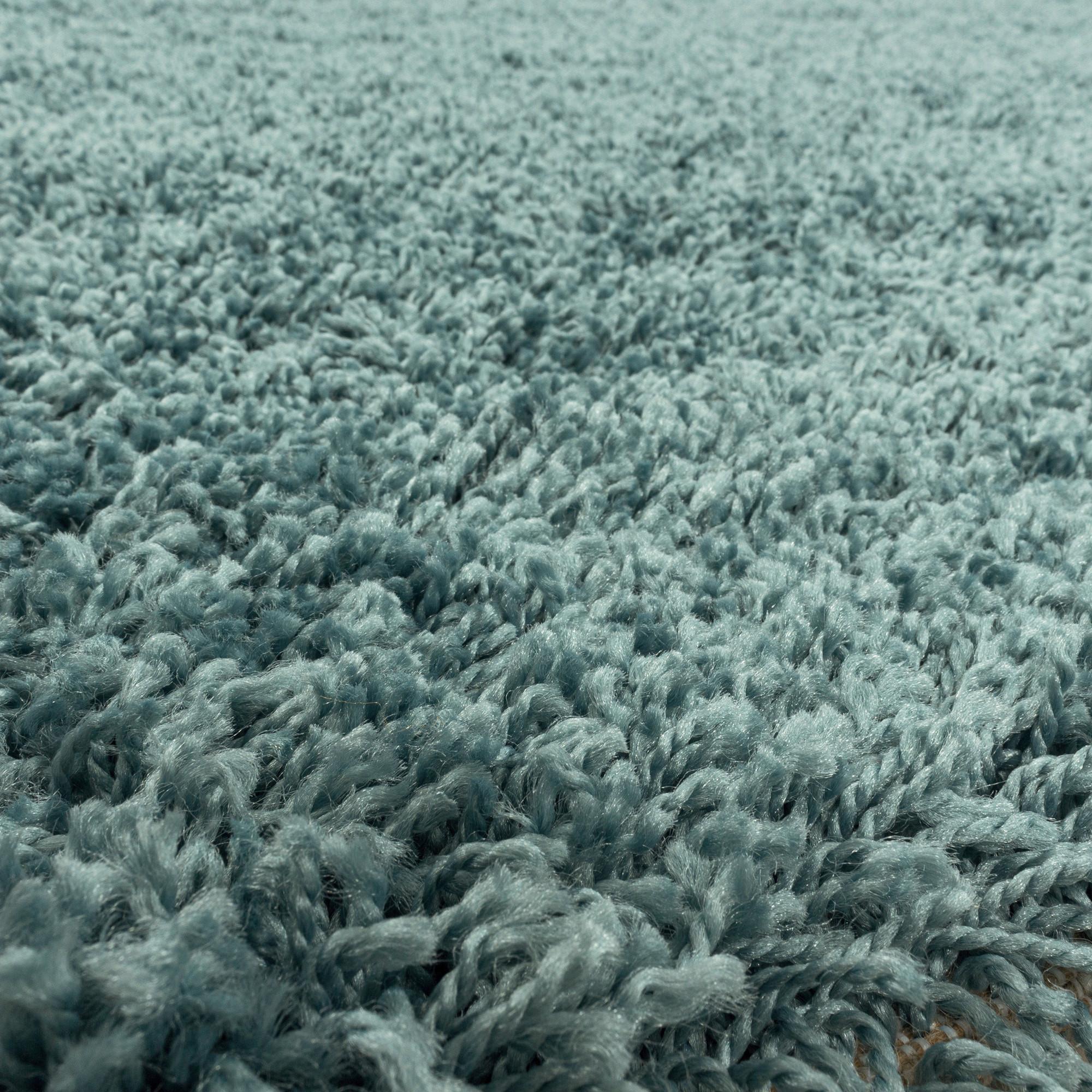 Hochflor Teppich Hellblau Naturfaser Sydney 160x230 cm - Hellblau, Basics, Textil (160/230cm)