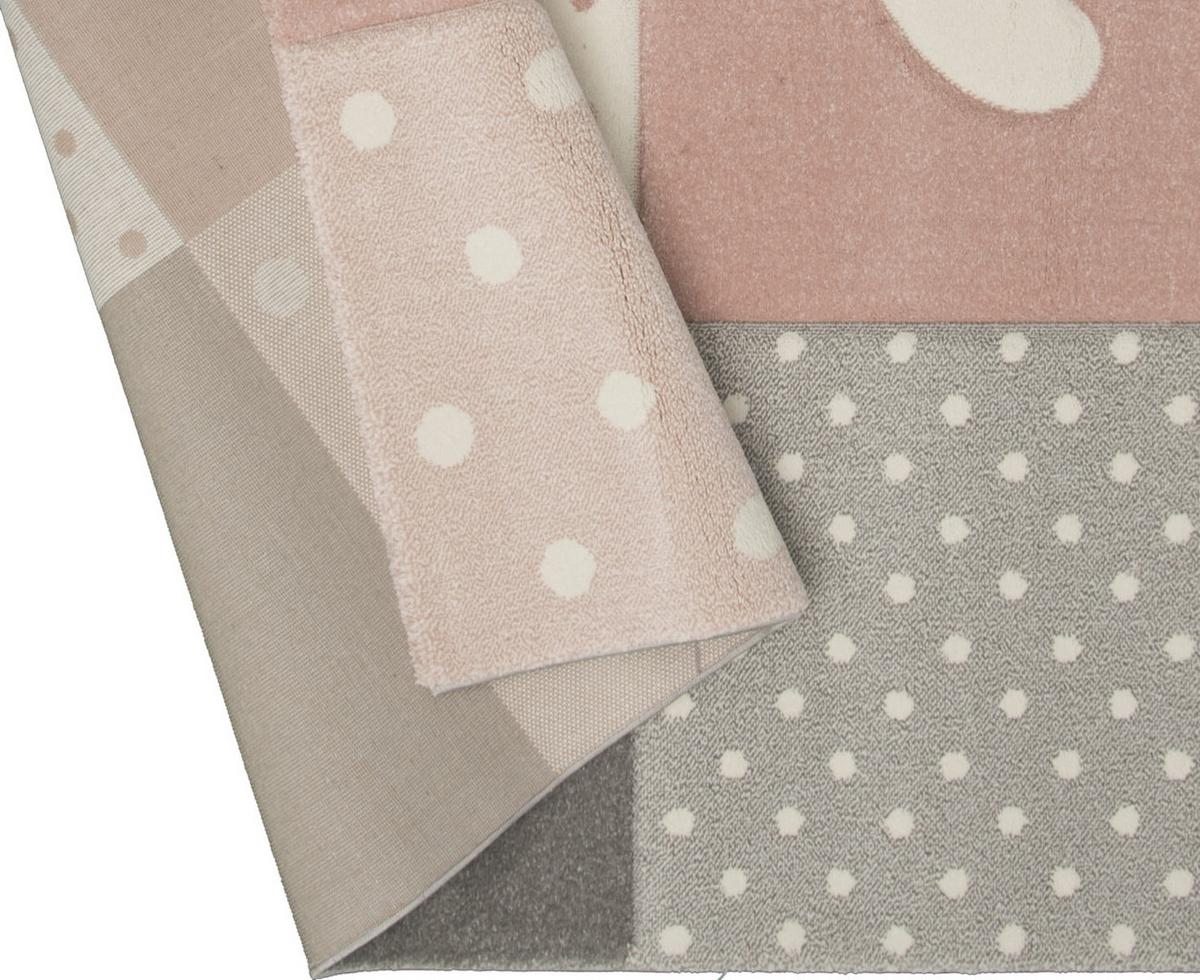 Kinderteppich Pastel Kids 20339 - Hellrosa/Grau, Basics, Textil (160/230cm)