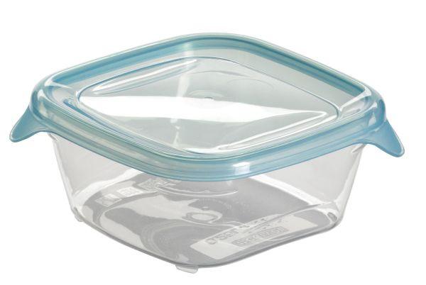 Ételtároló Edény 0,25l - Átlátszó/Kék, konvencionális, Műanyag (10,5/4,4/10,5cm)