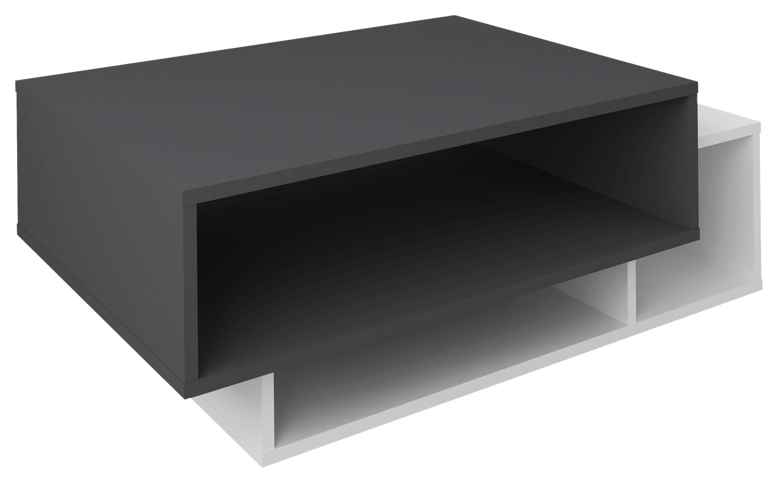 Konferenčný stolík Runila 80x50 cm, biela/antracit - biela/antracitová, Modern, kompozitné drevo (88/50/35cm) - MID.YOU