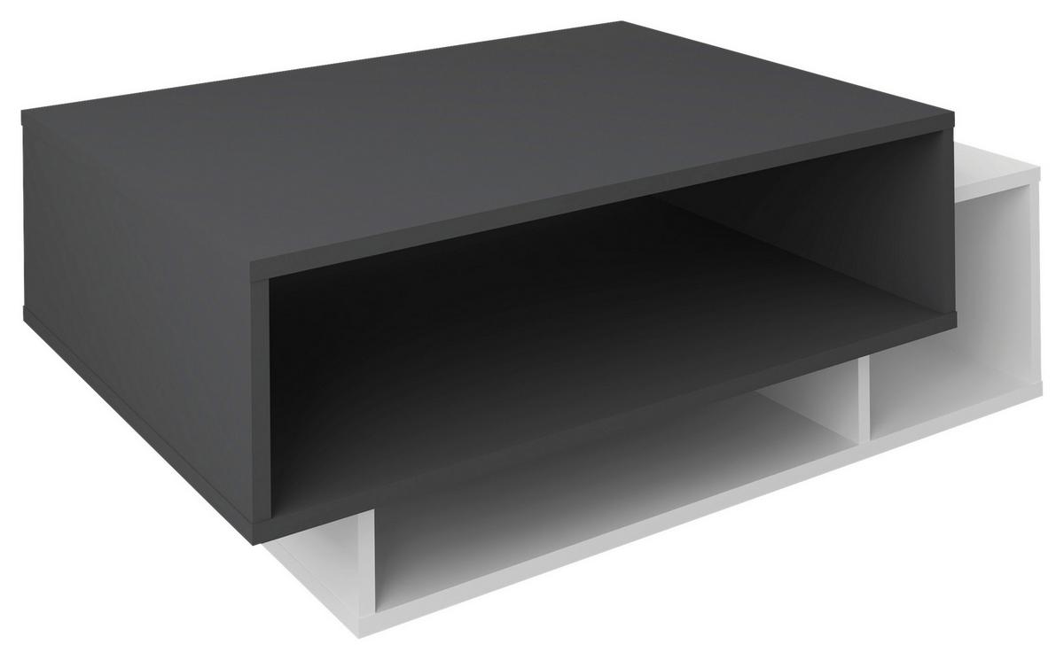 Konferenčný stolík Runila 80x50 cm, biela/antracit - biela/antracitová, Modern, kompozitné drevo (88/50/35cm) - MID.YOU