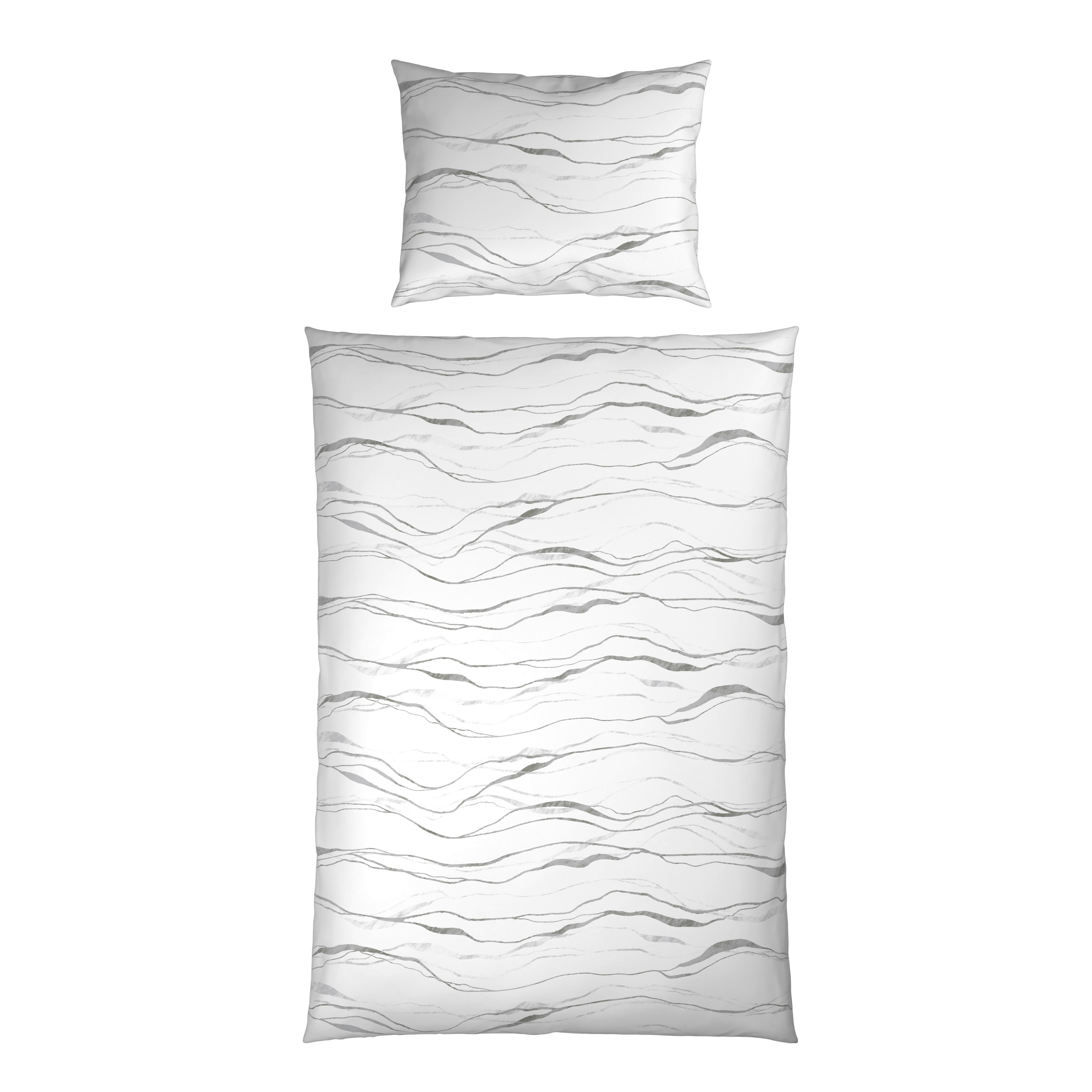 Bettwäsche Dominika - Weiß/Grau, ROMANTIK / LANDHAUS, Textil - James Wood