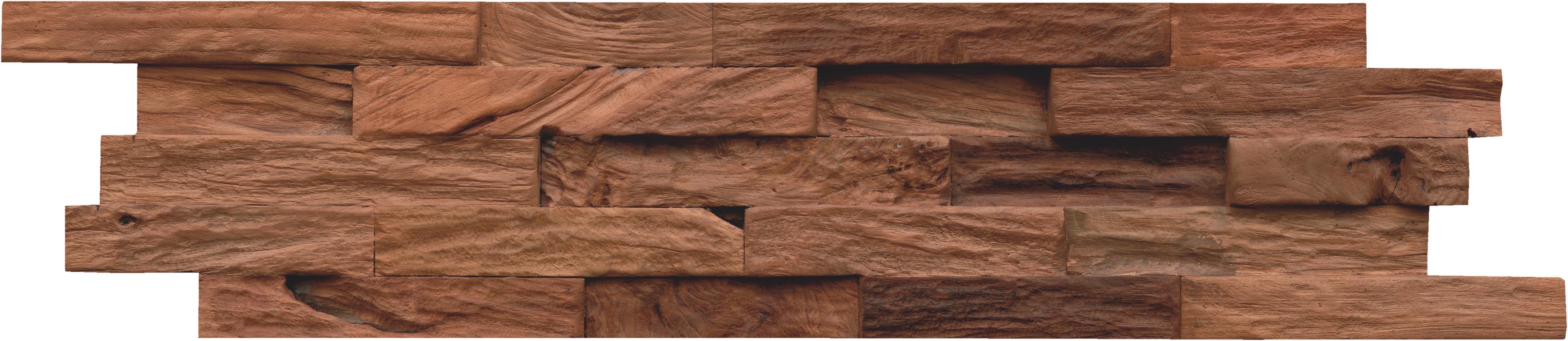 Wandverkleidung Teak Classic Sumatra Natur - Braun, Basics, Holz (61/15/2cm)