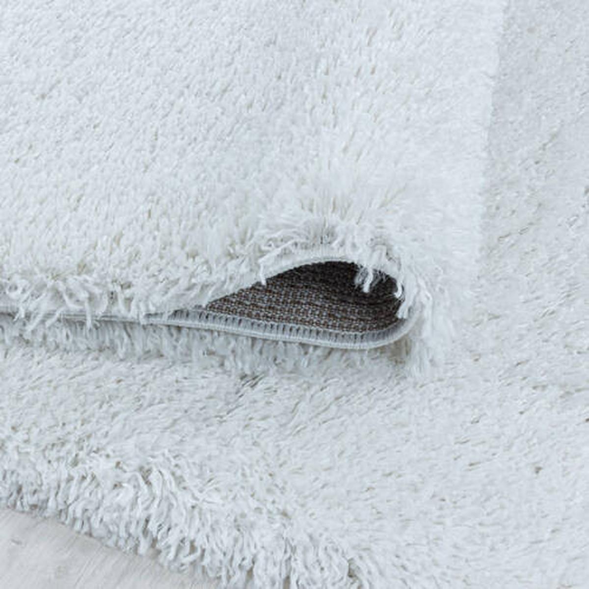 Hochflor Teppich Weiß Fluffy Rund Ø 160 cm - Weiß, Basics, Textil (160cm)